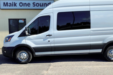 2021 Ford Transit 250 with professional window tint in North Bay
